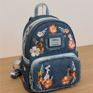 Loungefly Disney Dogs & Cats Floral Fringe Mini Backpack